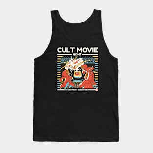 Cult Movie Night Funny Retro Illustration Occult Scary Movie Tank Top